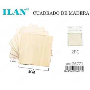 Tavola Quadrata in Legno ILAN 8Cm Spessore 2.5Mm Materiale per Artigianato - Product Image 3
