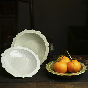 Beixitang Zezhi Pattern Ceramic Plate Irregular Shape Porcelain Fruit Platter Luxury Retro Tea <b>Snack</b> <b>Tray</b> Party Use - Product Image 1