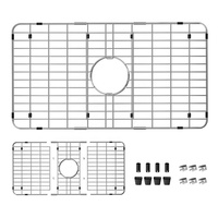 Détachable En Acier Inoxydable Simple Bol Évier De Cuisine Protecteur Centré Vidange Fond Grille Bassin Rack Évier À Vaisselle En Métal Durable