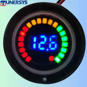 12 Volt Led çift pil monitör yakıt göstergesi metre dijital % yüzde anahtarı