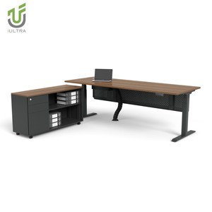 Escritorio de pie de motor dual eléctrico IULTRA, altura programable de grano de madera de 140cm y diseño ergonómico para estilo moderno <span class=keywords><strong>WFH</strong></span> - Product Image 4