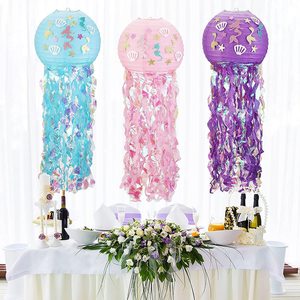 Decoraciones Colgantes con Temática <span class=keywords><strong>de</strong></span> Sirena, Faroles <span class=keywords><strong>de</strong></span> <span class=keywords><strong>Papel</strong></span>, Adornos <span class=keywords><strong>de</strong></span> Medusas, Decoración para Fiestas <span class=keywords><strong>de</strong></span> Cumpleaños con Temática Oceánica - Product Image 1