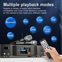 Biner K450 500W * 2 Power Amplifier Digital Sentuh Tertanam Efek dan Fungsi Jukebox dengan 2 UHF Wireless Handheld Mic