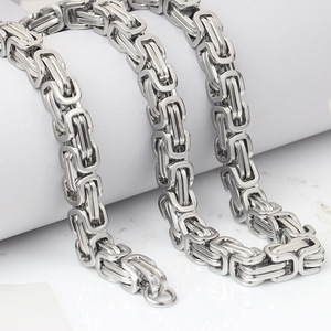 Collar de Cadena Cuadrada de Acero Inoxidable de 5 mm con Cierre, Diseño Geométrico, Uso Diario, Regalo para Mujer - Product Image 3