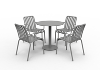 Ensemble table et chaises de jardin style nordique, petit format, en alliage d'aluminium, idéal pour la plage, les salons de thé et les espaces de loisirs en extérieur