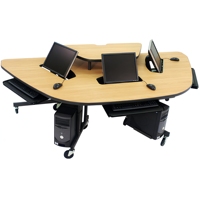 Meubles de bureau scolaires en bois durables et écologiques, design ergonomique, bureau d'ordinateur double pour étudiants