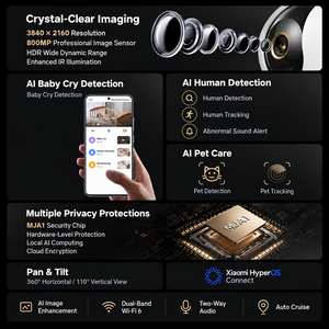 Caméra intelligente Mijia 4 4K 8MP avec zoom optique 10x-20x, caméra de sécurité WiFi, vision nocturne, stockage sur le cloud, vente en gros MJSXJ27CM - Product Image 3
