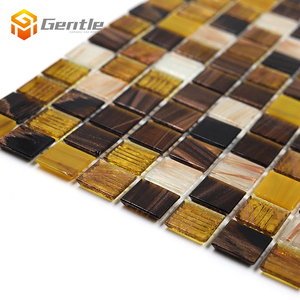 327*327mm 20*20*4mm Carré Imperméable thermofusible mosaïque murale Wc Intérieur Maison déco carré Mélange brun Brillant Verre mosaïque - Product Image 3