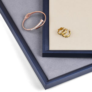 Vente en gros de présentoir de comptoir de plateau de bijoux à cadre bleu foncé de style élégant de Jinsky pour un présentoir de bijoux impressionnant - Product Image 4