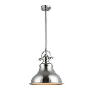 New Pendant Light Fixture Brushed Nickel Single Pendant lamp with Steel Shade