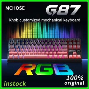 Select G87 RGB Custom Gaming Keyboard Three-Mode Wireless Mechanical Cherry Shaft Gasket Structure Multifunctional Knob Hot - Product Image 4