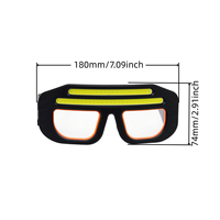 Lunettes de cyclisme et de randonnée à LED rechargeables - Détecteur de mouvement et contrôle 5 modes, recharge USB-C, étanches