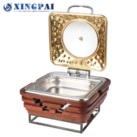 Fournitures de restaurant XINGPAI chauffe-plats en or rose buffet restauration ensemble de buffet chauffe-plats hydrauliques en acier inoxydable
