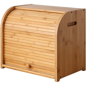 Bamboo Bread Box <b>Double</b> Layer Food Storage Container Kitchen Bread <b>Bin</b> With Lid For Home Use - Product Image 5