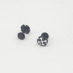 Cross <b>Stud</b> Earrings <b>Titanium</b> Steel Black Silver Gold Color Round Shape Fashion Jewelry For Women Men Unisex Ear <b>Studs</b> - Product Image 4