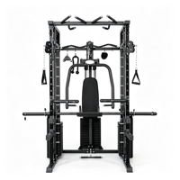 Machine Smith multifonction tout-en-un avec triple pile de poids pour la musculation à domicile – Équipement de fitness pour l'entraînement de force