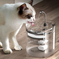 Fontaine à eau automatique pour animaux de compagnie 2L, entièrement transparente en PC, style fontaine, eau circulante silencieuse, multi-filtration pour chats et chiens