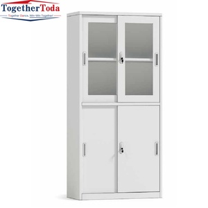 Armoire de bureau moderne en métal réglable et durable avec portes coulissantes en acier, gain de place, écologique, pour hôpital, école, hôtel, salle de bain - Product Image 6
