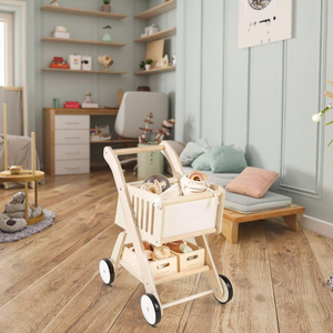Moderno Montessori attività naturale in legno deambulatore carrello della spesa per bambini giocattolo in legno altri mobili per bambini prodotto - Product Image 5