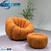 Canapé de salon coloré en forme de citrouille, design moderne, avec housse en lin – Vente en gros directe usine