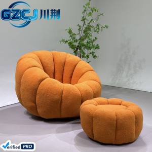 Canapé de salon coloré en forme de citrouille, design moderne, avec housse en lin – Vente en gros directe usine - Product Image 1