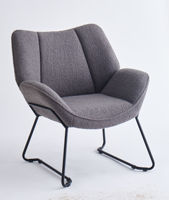 Rembourré Moderne Nordique Tufté Canapé Chaise Tissu Velours Fauteuil Salon Métal Jambes Canapé Chaise KD Grand Chargement Accent Cair