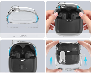 Étui de protection en TPU de haute qualité pour écouteurs <span class=keywords><strong>JBL</strong></span> TUNE FLEX 2, coque transparente avec boucle métallique - Product Image 5