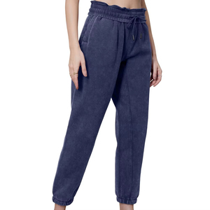 กางเกงวอร์มเอวสูงผ้ายืดสำหรับผู้หญิงใส่ในฤดูหนาว-ผ้าฝ้าย 100% เป็นมิตรกับสิ่งแวดล้อม เหมาะสำหรับออกกำลังกายและพักผ่อน - Product Image 4