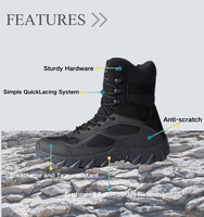 Bottes tactiques montantes imperméables et durables WANZHUO pour hommes – Idéales pour la randonnée, la moto, l'entraînement et l'escalade