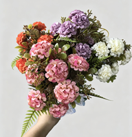 Bouquet d'hortensias artificiels à 5 têtes, fausse fleur en soie, bouquet d'hortensias artificiels, décoration de la maison, décoration de table de mariage