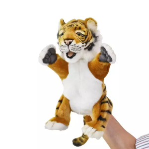 Peluche de Tigre, Marioneta de Mano, Juguete de Mascota, Regalo de <span class=keywords><strong>Cumpleaños</strong></span> para Niños, Personalizable, Juguete de Peluche Suave - Product Image 1