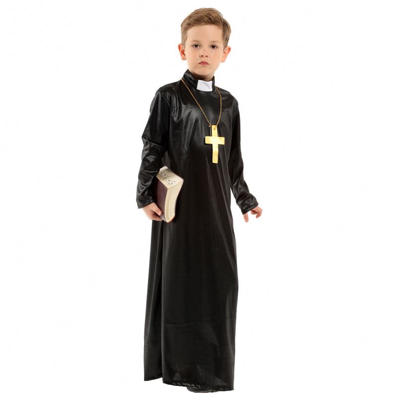 New Style Black Priest Costume for Boys Halloween Cosplay New Style Black Priest Costume for Boys Halloween Cosplay