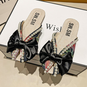 Wholesale Cheap Price Summer Sandali Donna <strong>Slide</strong> Designer Bow Slip <strong>on</strong> Flat Fashion Women's <strong>Sandals</strong> 2025 - Product Image 2