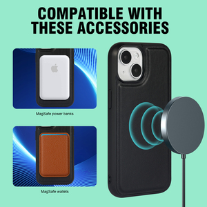 Étui de téléphone portefeuille en cuir de galet biodégradable magnétique recyclable de luxe personnalisé et écologique pour <span class=keywords><strong>iPhone</strong></span> 17 16 Pro Max - Product Image 2