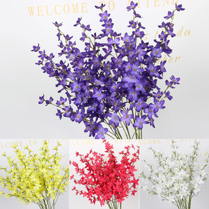 Fleurs d'orchidées artificielles à branche unique, arrangement floral en soie, décoration de plafond pour mariage, style nordique, décoration de scène et de maison - Product Image 2