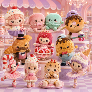 Nouveauté : Jouets en peluche personnalisés sur le thème des desserts, fabriqués à partir de matériaux recyclés pour les boutiques de cadeaux et les confiseries, directement de l'usine, MOQ flexible - Product Image 1