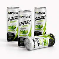 Boisson Énergisante Fruity Mojito Marque Blanche, Boisson Gazeuse Sportive Faible en Sucre, Bouteille 330ml, Faible en Glucides