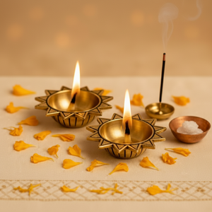 Lámpara Diya de latón dorado para decoración de templo de Diwali lámpara de aceite india tradicional Festival decoración del hogar artículo de regalo - Product Image 1