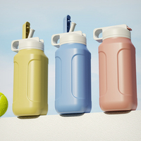 Bouteille d'eau en silicone de qualité alimentaire pour voyage, gym, camping, randonnée, portable, étanche, lave-vaisselle, bouteille d'eau pour le sport