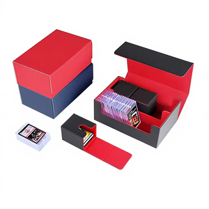 Boîte à cartes magnétique à double rangée haute capacité 35PT, organiseur de cartes de visite, boîte de rangement pour cartes à collectionner classées, étui en PU bloquant les RFID - Product Image 2