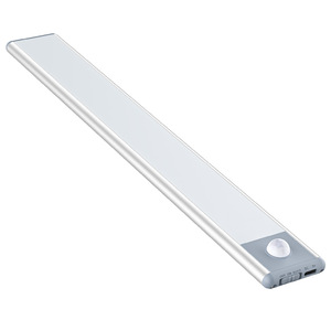 Bande lumineuse LED intelligente à détecteur de mouvement avec chargement USB et fixation magnétique pour armoire, placard, escalier, lumière de nuit ultra-fine en aluminium - Product Image 1