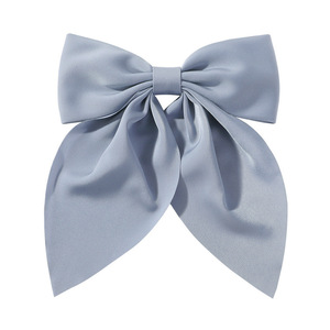 Barrettes à cheveux en satin couleur unie avec nœud papillon pour filles, pinces à cheveux papillon pour femmes - Product Image 4