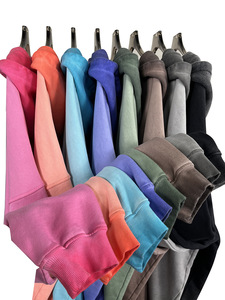 H5462 Vente en gros de sweats à capuche personnalisés de haute qualité, 430 g/m², 100 % coton, doublure en molleton français, sweats à capuche vintage lavés - Product Image 3