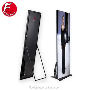 Indoor Lantai Standing LED Layar Iklan Digital Portable Tiang Lampu LED Display LED POSTER/TV LED Cermin Layar