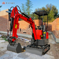 Mini-excavatrice SDYT à moteur EPA durable, livraison gratuite, utilisation agricole, micro-excavatrice sur chenilles Kubota 1,2 tonne, vente directe d'usine