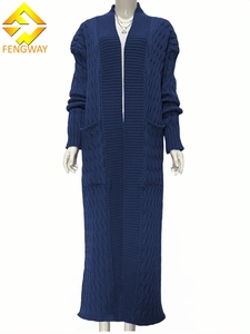 <span class=keywords><strong>Cardigan</strong></span> Lungo da Donna Invernale 2026 in Maglia Intrecciata Tinta Unita con Tasche, Maglione Spesso alla Moda - Product Image 6
