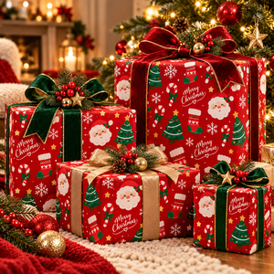 Papel de Regalo Rojo Personalizado para Árbol de Navidad, Compatible con EUDR, BSCI, SMETA e ISO9001, para Proyectos de Supermercados en EE. UU., Origen Vietnam - Product Image 3