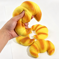 Jouet anti-stress en PU à ressort à récupération lente, en forme de pain artificiel, fabriqué en usine, pour accessoires de cuisine, boulangerie, cadeaux pour enfants