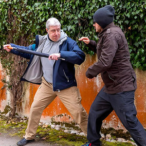 Tas bahu portabel, 25 inci 8 rusuk pertahanan diri Pongee payung serat kaca bingkai pembuka sendiri mekanisme penutup Manual tali bahu - Product Image 6