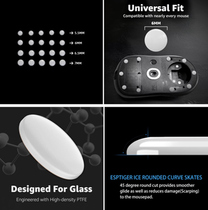 Phổ DIY chơi game Chuột Glide Dot 100% PTFE Chuột Skates 6.5mm băng phiên bản Obsidian Dot - Product Image 6